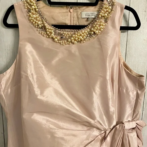 Terry Jon Sleeveless Side Drape Ruffle Gown - Picture 3 of 15